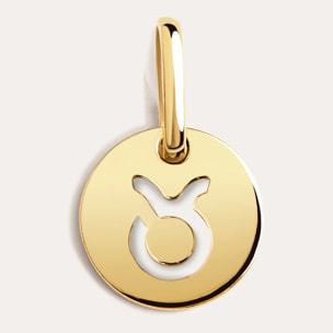 Charm Mini Zodiac Medallion Argento Placcato Oro