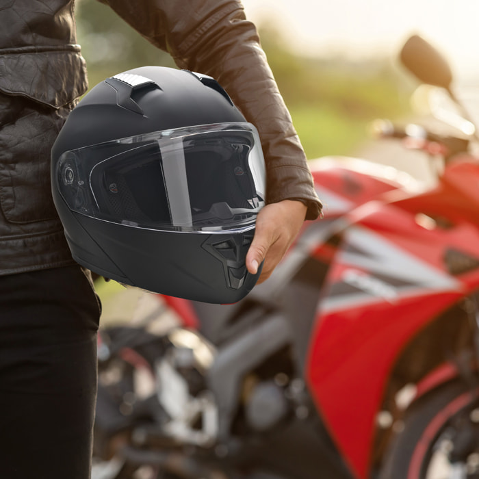 Casco de Moto Doble Visera Cabezal Anticolisión Certificación Europea L-59 cm