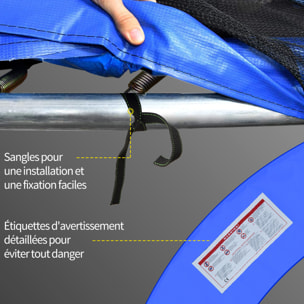 Couvre-ressort trampoline Ø 305 cm - coussin de protection des ressorts - rembourrage 1,5 cm - PVC bleu