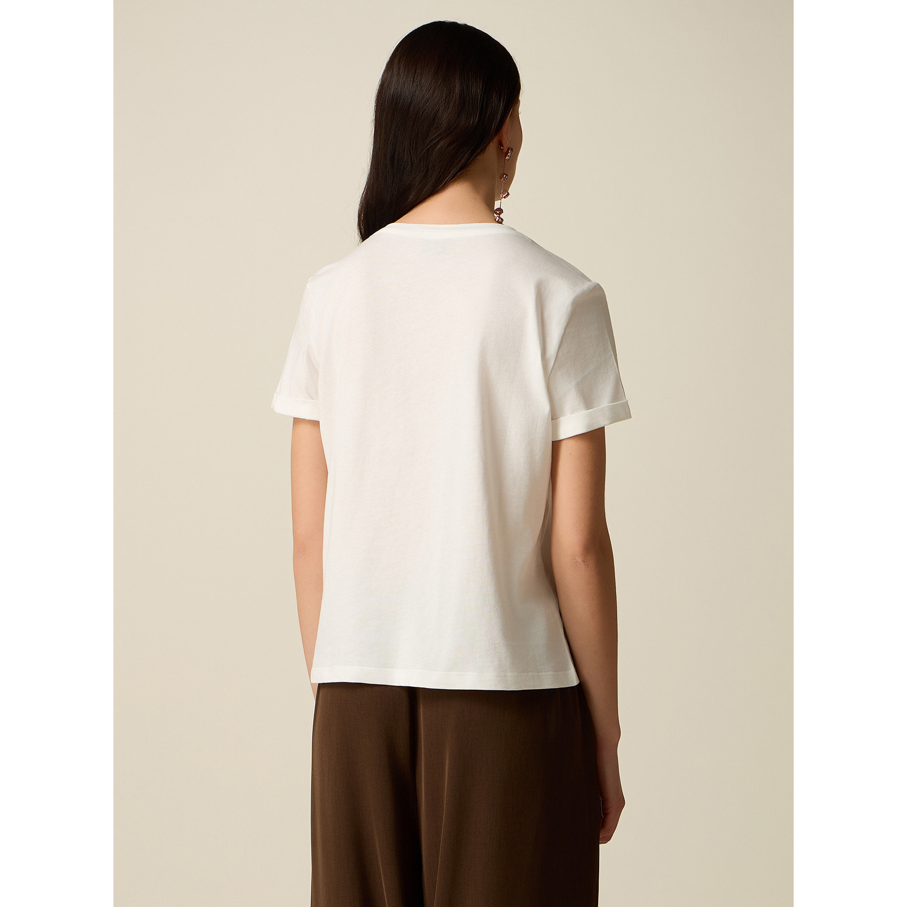 Oltre - Camiseta de algodón con aplicaciones - Blanco