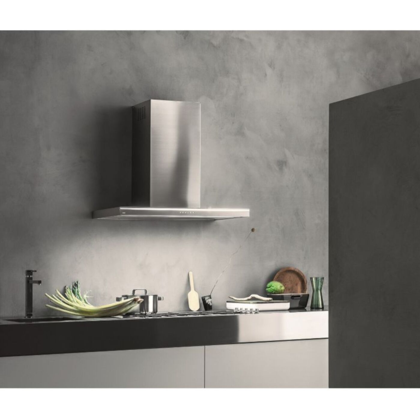 Hotte décorative murale FALMEC LUMINA 1430 MURAL 90 INOX/VERRE Gris