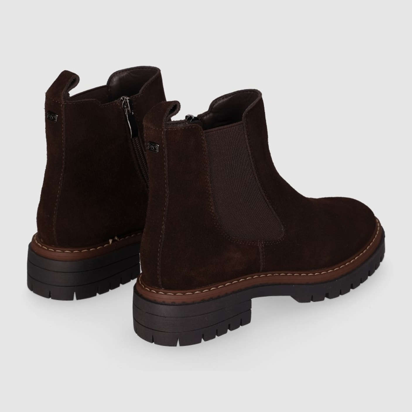 Botines de Serraje - Marron - Tacón: Bajo