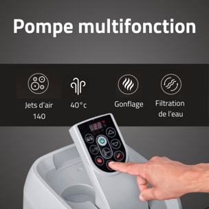 Bestway Spa gonflable carré Lay-Z-Spa Hollywood Luxe AirJet LED 4-6 personnes