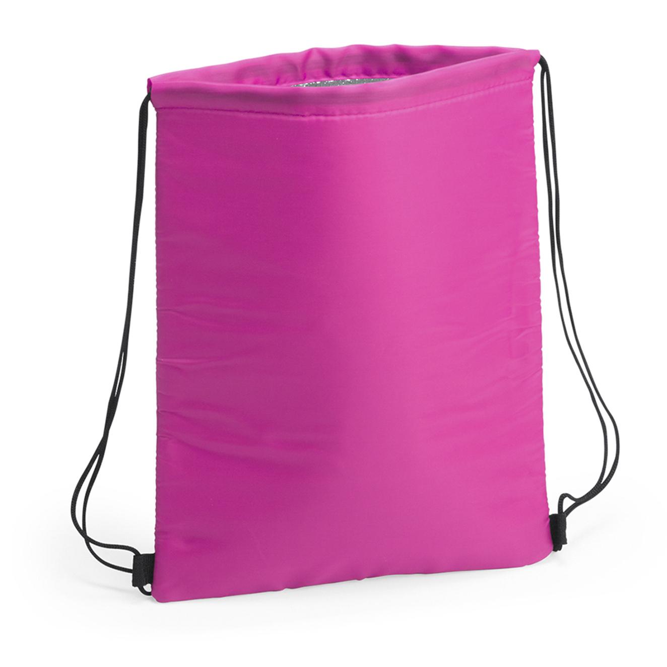 DAM Mochila nevera Nipex de cuerdas, con interior isotermo acabado en aluminio y esquinas reforzadas. 32x4x42 Cm. Color: Rosa