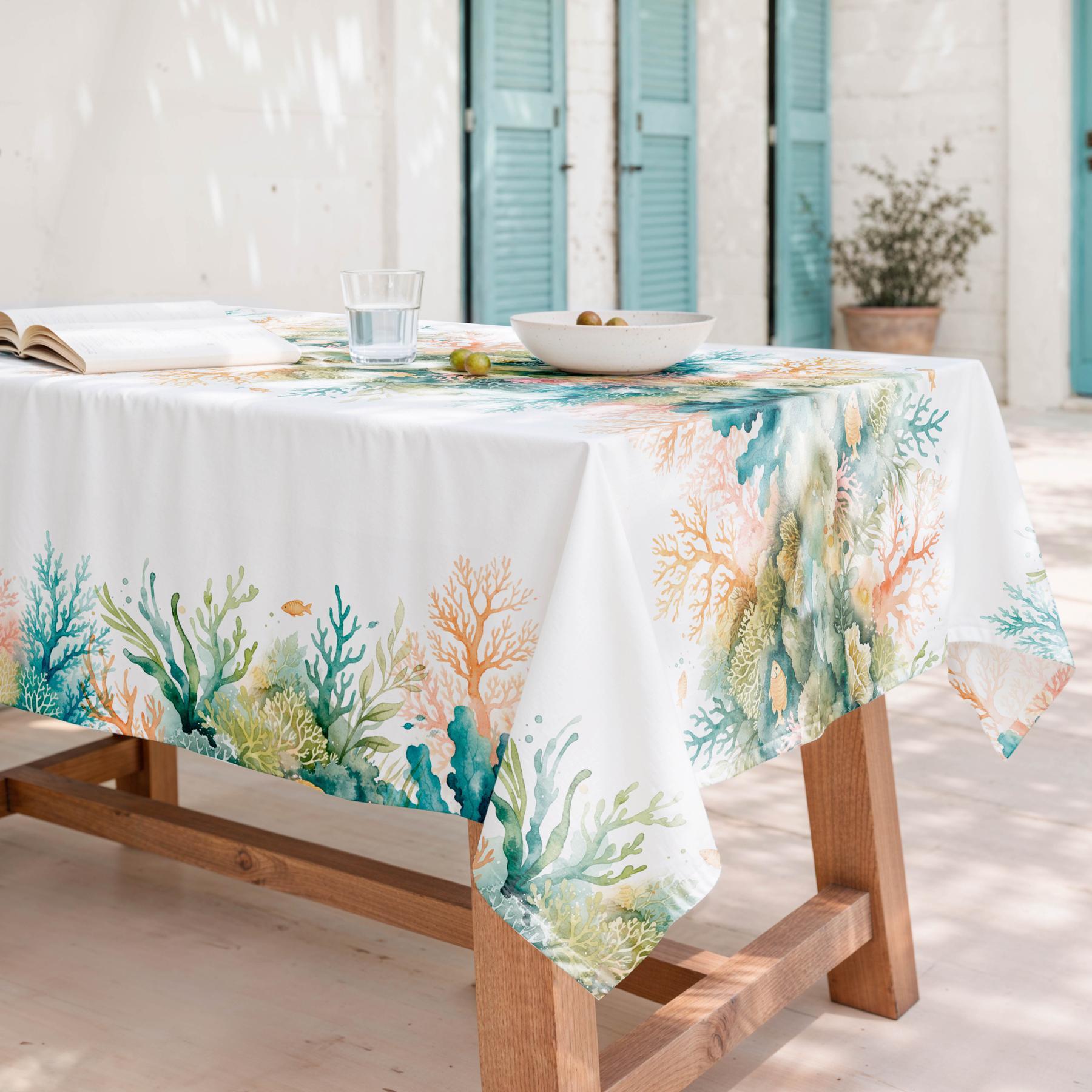 Mantel antimanchas RIVIERA MULTICOLOR - 100% algodón