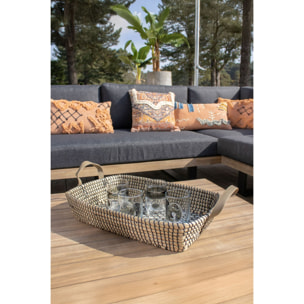 Grand plateau en jonc de mer et nacre KOS