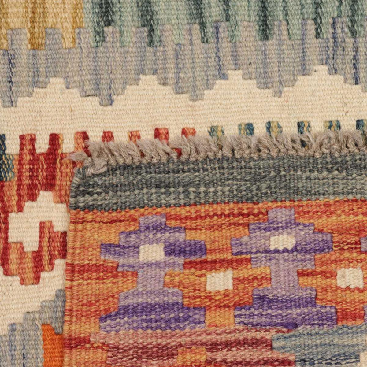 Tapis kilim ethnique au motif tribal, tissé plat en laine, OZOZAVE