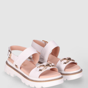 Sandalias de Piel - Blanco - Tacón: 4 cm