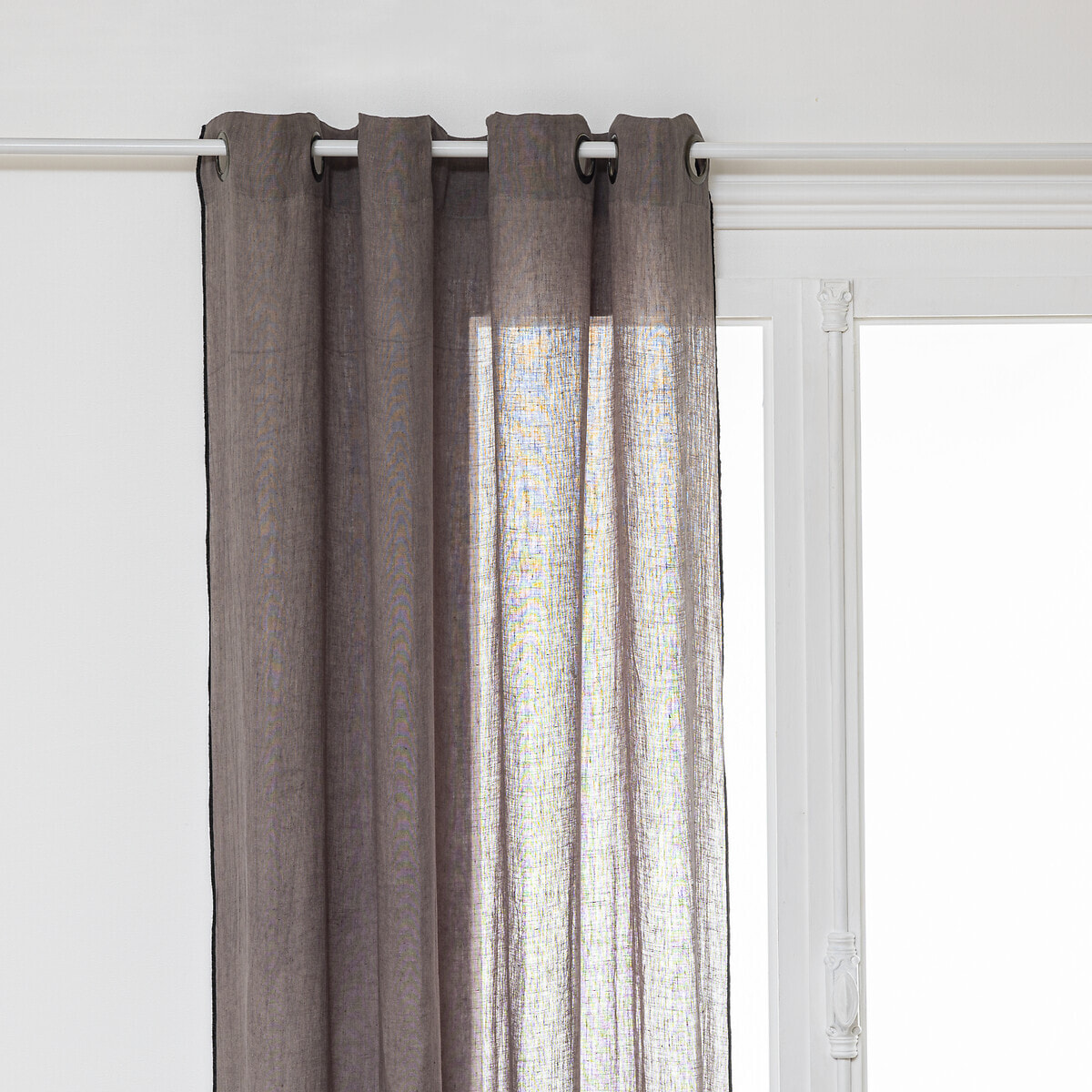 Rideau "Linah" - lin - gris - 130x260 cm