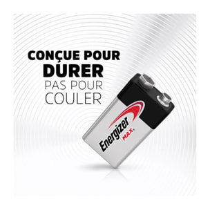 Pack de 3 - Energizer Max Alcaline 9V, pack de 2 Piles