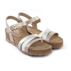 SANDALO BIO ZEPPA FASCE INCROCIATE BIANCO