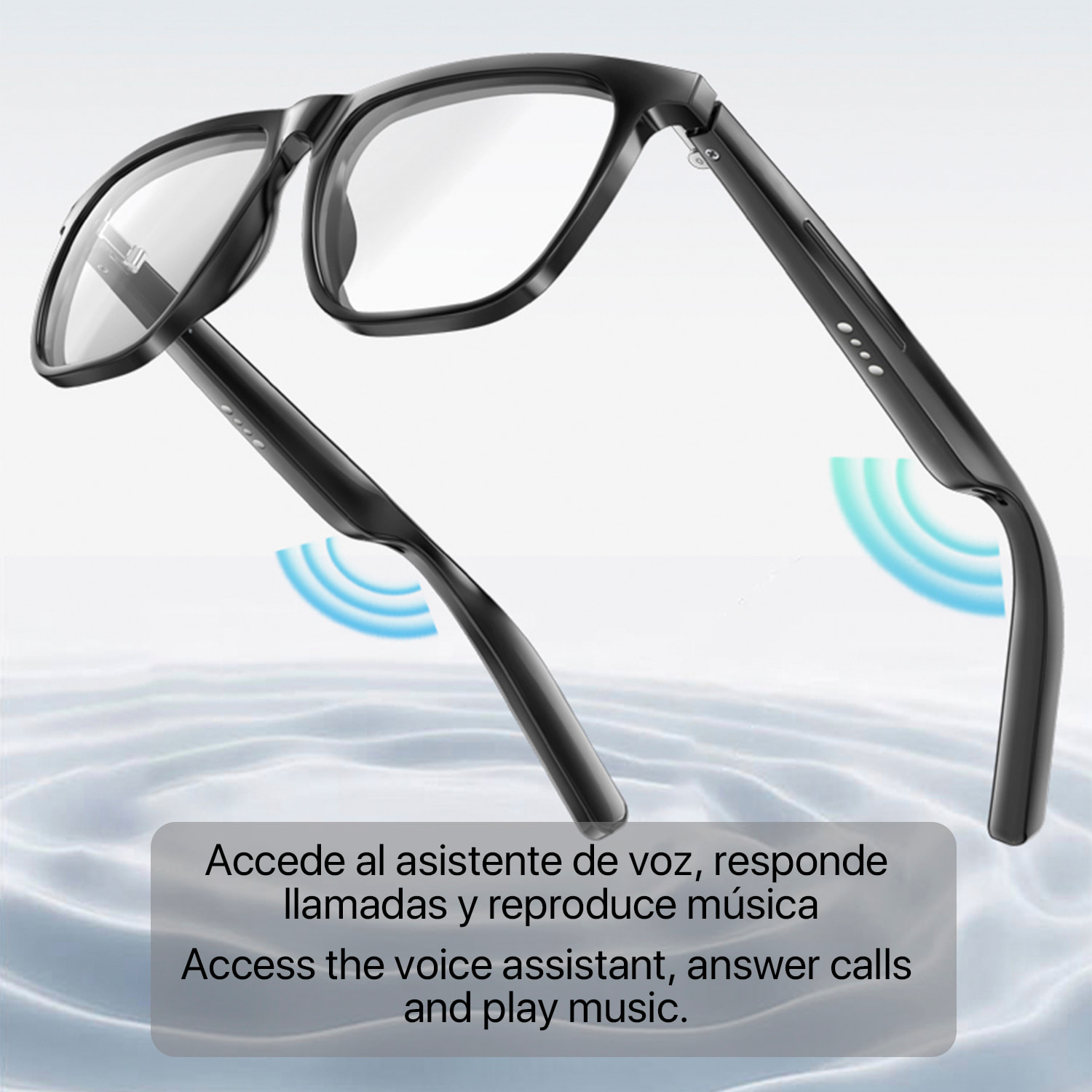 Gafas deportivas inteligentes GS300, llamada bluetooth, asistente de voz, control remoto de la cámara, podómetro.