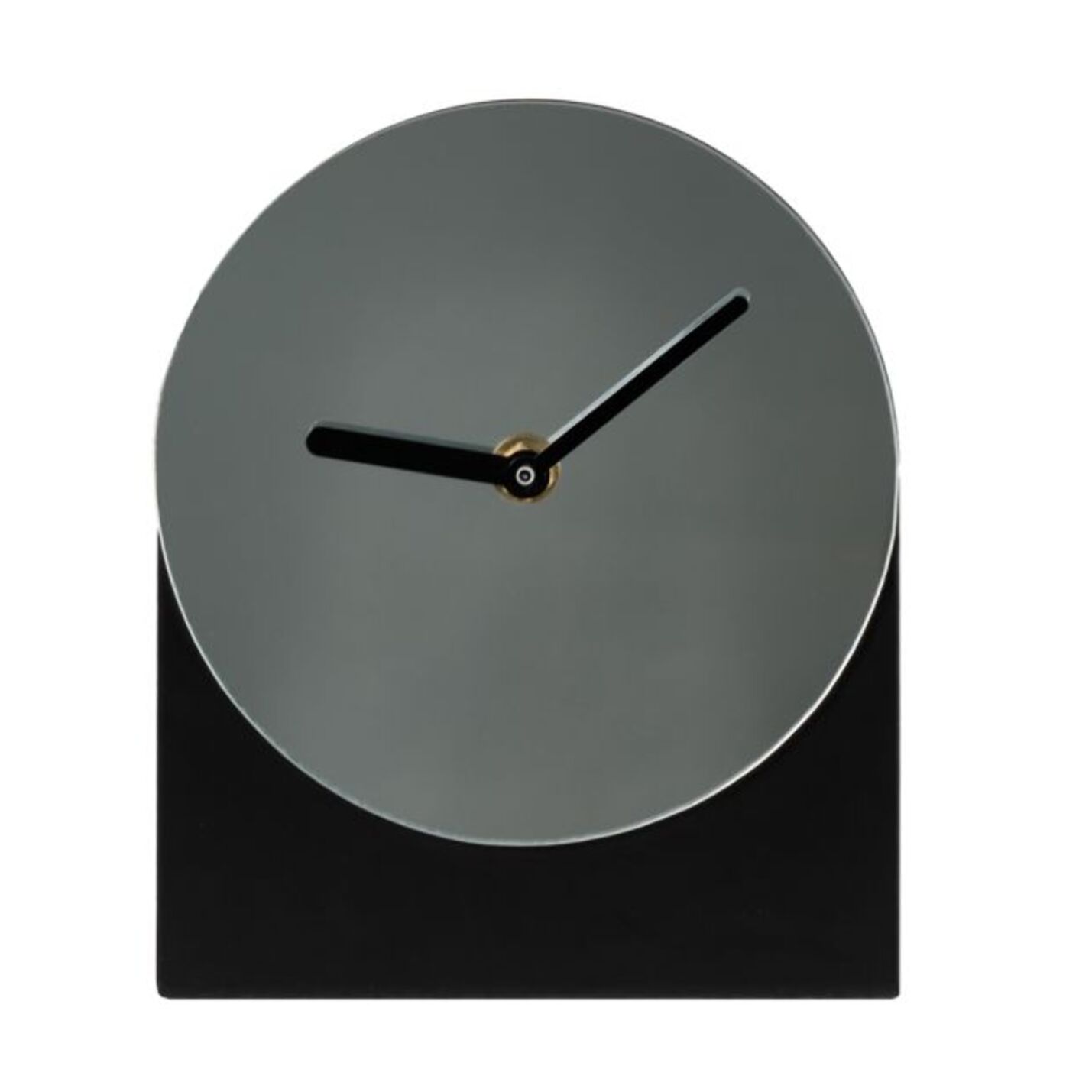 Horloge Minimaliste en Métal Noir avec Miroir - Design Élégant H. 18 cm - TIME
