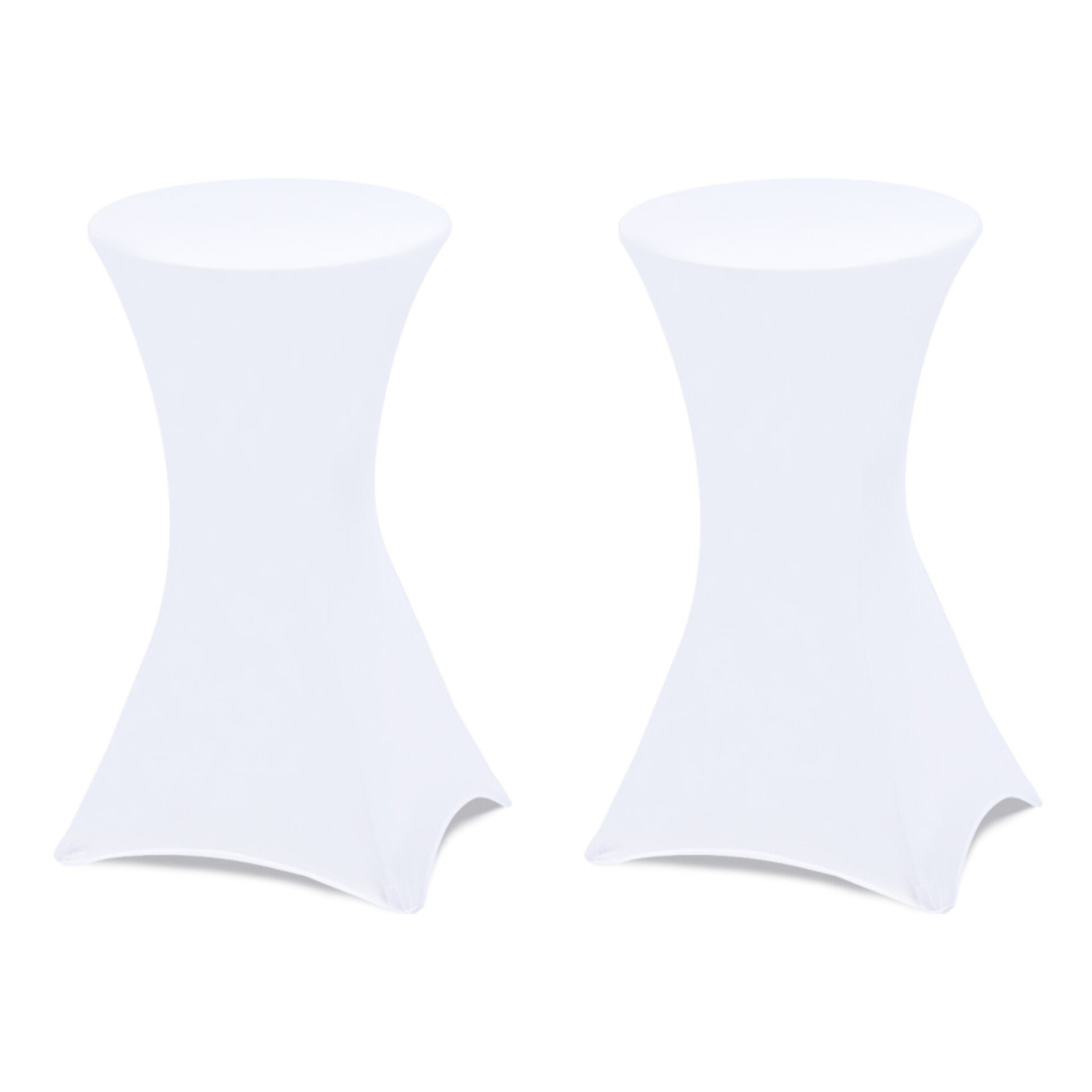 Tables hautes de réception pliantes 105cm + housses blanches - lot de 2