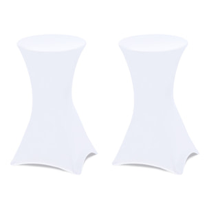 Tables hautes de réception pliantes 105cm + housses blanches - lot de 2