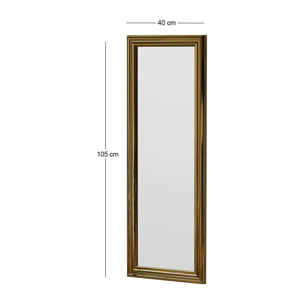 Specchio Dpresicc, Specchiera, Articolo d'arredo a muro, Decorazione con specchio, 40x3h105 cm, Oro