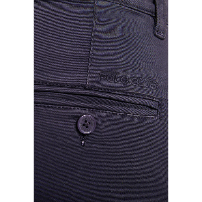 Pantaloni casual blu slim con logo Polo Club sulla tasca posteriore