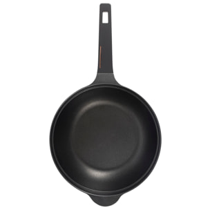 wok ø30cm en aluminio fundido color negro con revestimiento
