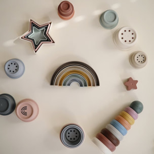 Mushie Arcoiris Apilables Solid