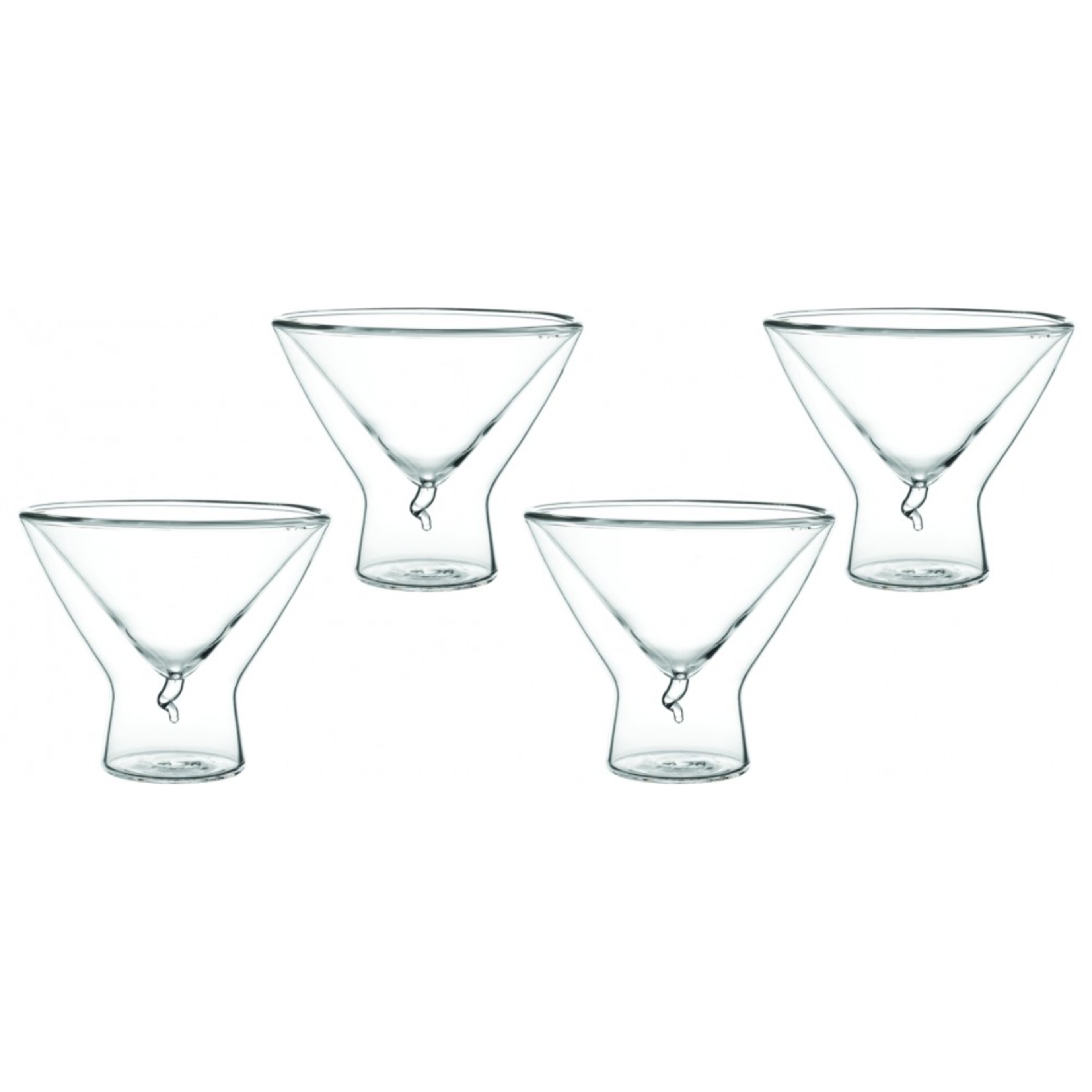 Lot de 4 coupes a glaces double paroi