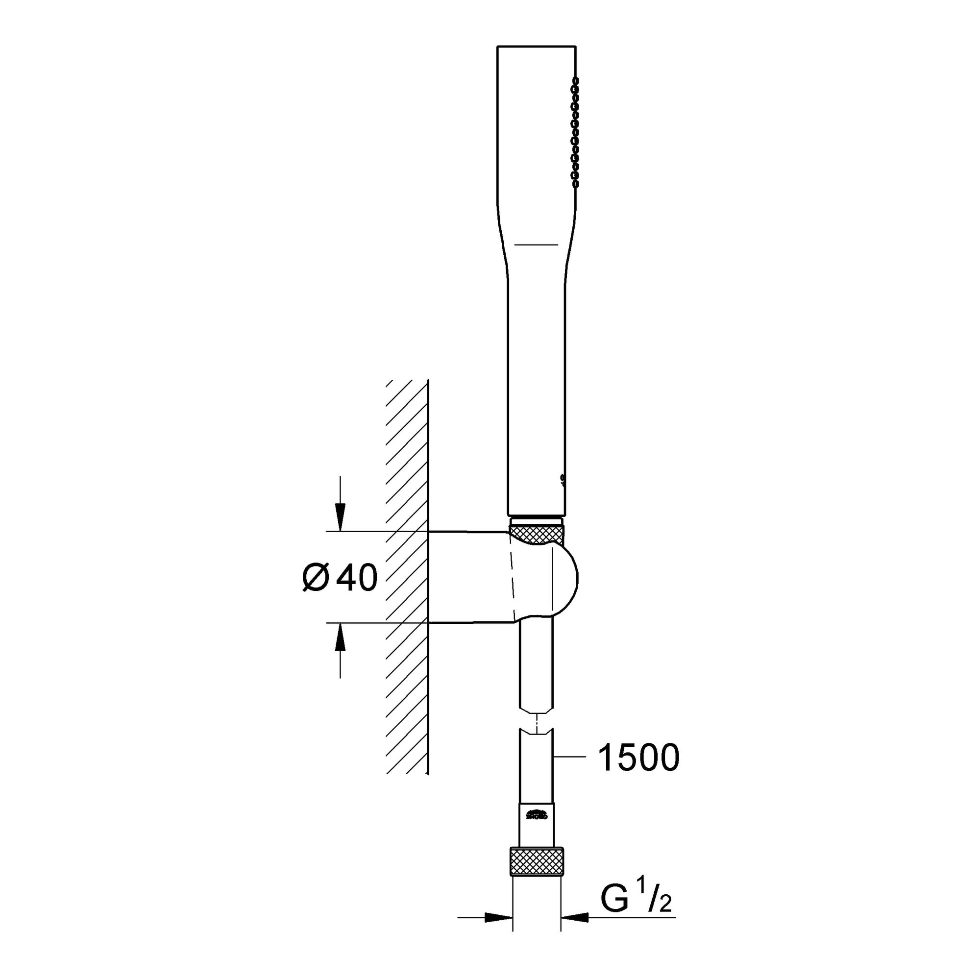 GROHE Vitalio Get Stick Ensemble de douche 1 jet avec support mural Chromé 27459000