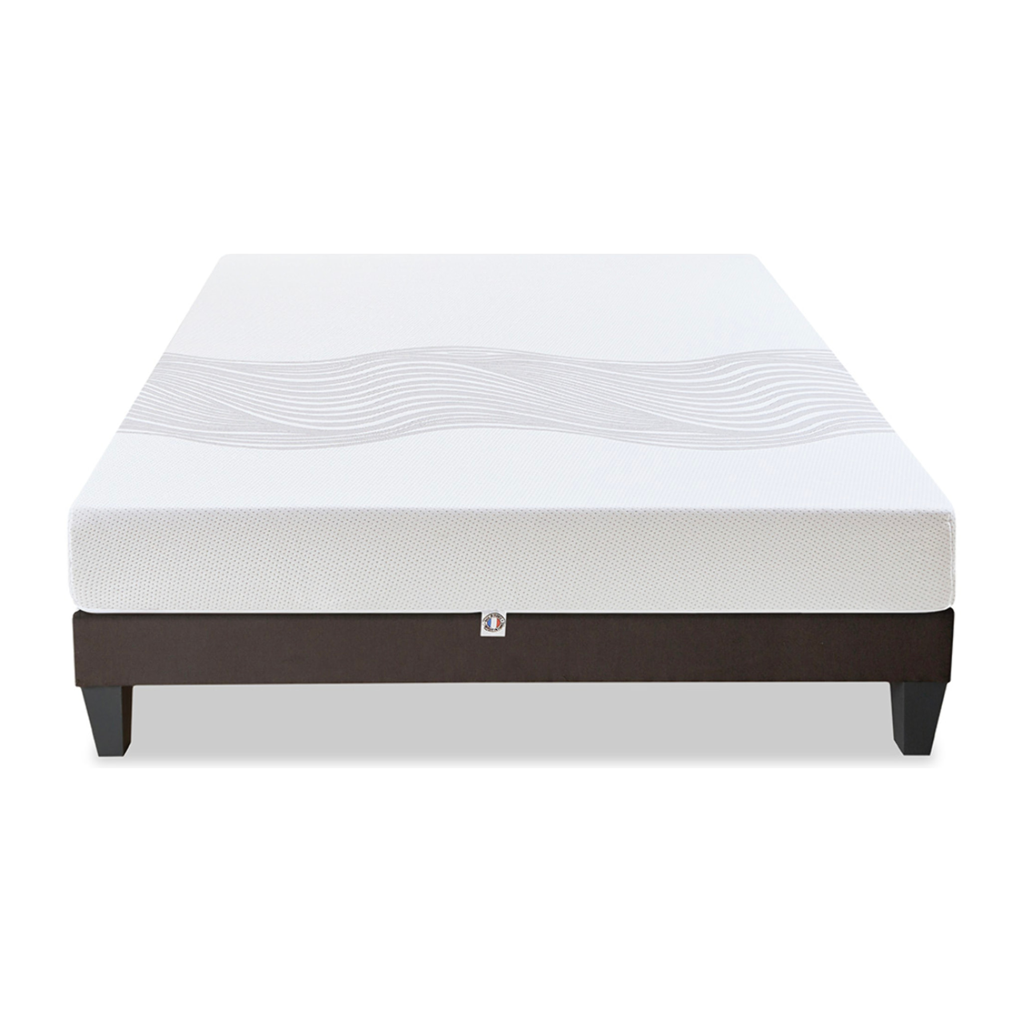 Ensemble Matelas Sensitive & Sommier Kit15, 21 cm, Mémoire de Forme, Déhoussable, Technologie Tri-Lattes, Soutien Ferme