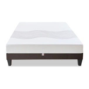 Ensemble Matelas Sensitive & Sommier Kit15, 21 cm, Mémoire de Forme, Déhoussable, Technologie Tri-Lattes, Soutien Ferme