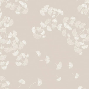 Serviette pur coton motif jacquard beige Mille ginkos naturel