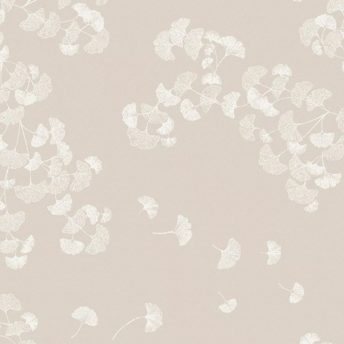 Serviette pur coton motif jacquard beige Mille ginkos naturel