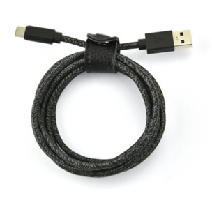 Câble USB C ADEQWAT vers USB noir 2m tressé
