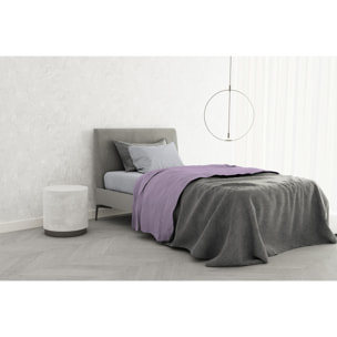 COMPLETO LETTO TRENDY CHIC MADE IN ITALY COTONE- LILLA PIAZZA E MEZZA