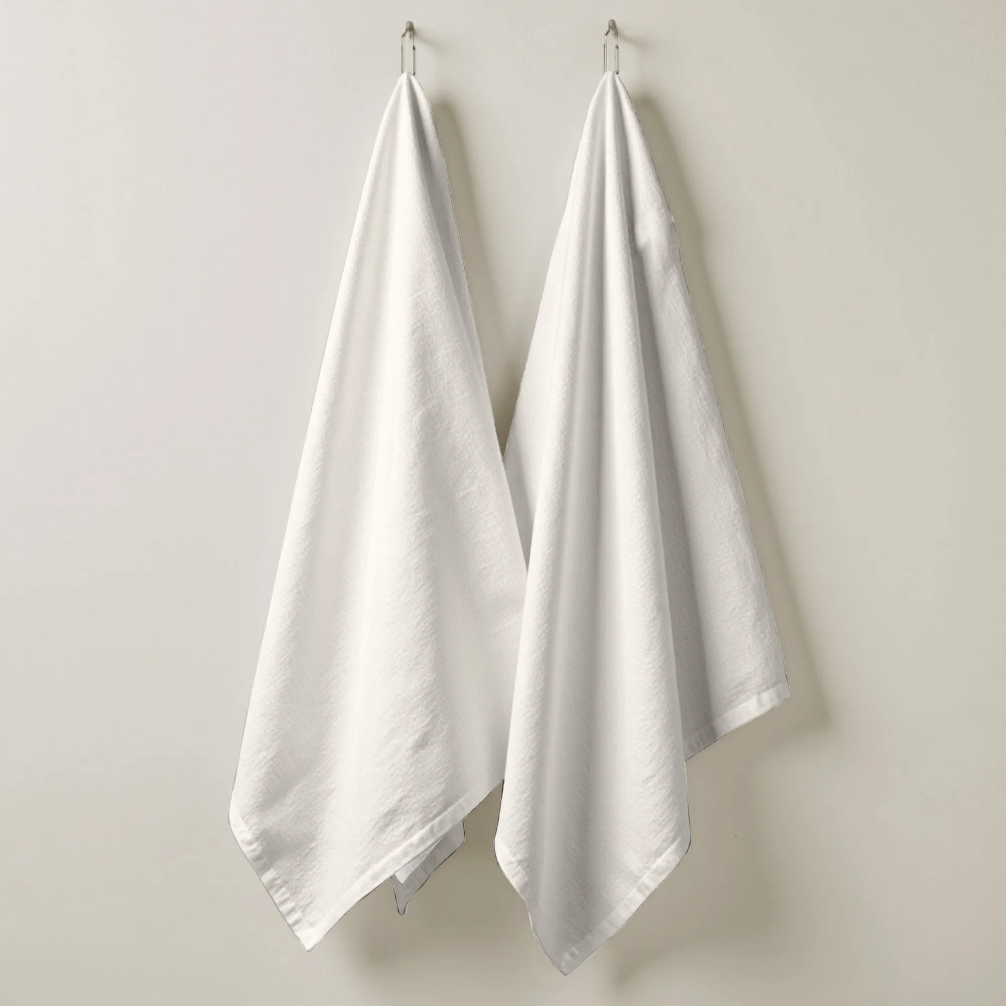 Lot de 2 torchons de cuisine 100% coton Uni Naturel 102