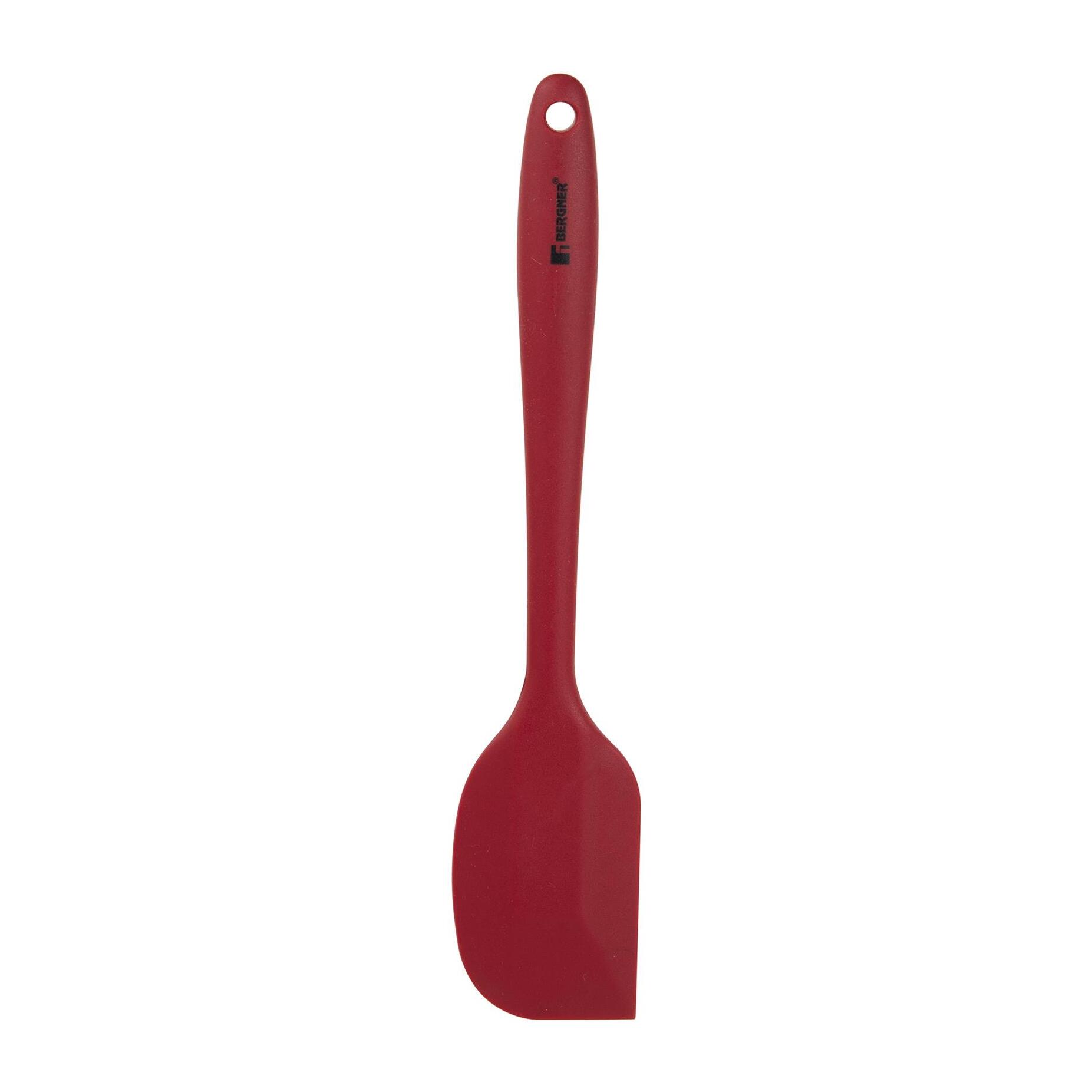 Set 3pzs Utensilios Cocina: 1 Pincel (26,3 x 4,1 Cm) + 1 Cuchara (27 x 5,5 Cm) + 1 Espátula (27 x 5,5 Cm) Silicona Maroon Bergner