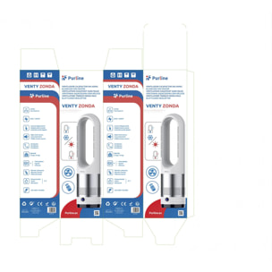 Ventilador sin aspas con calefactor y 8 velocidades VENTY ZONDA PURLINE