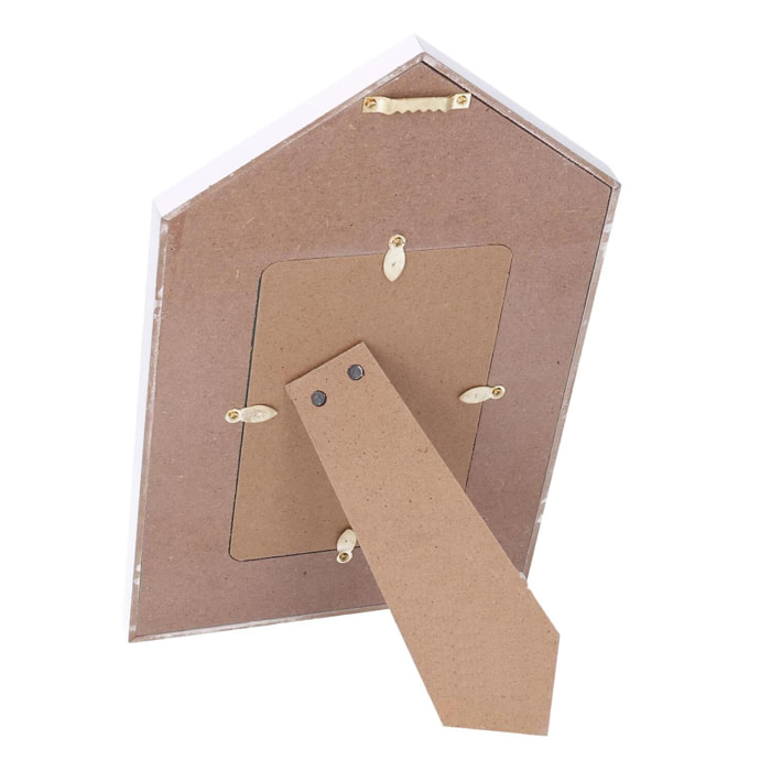 Portafoto da tavolo in legno mare blu e bianco cm18x1,2h28