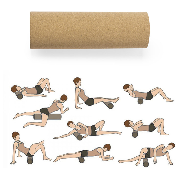 Rullo muscolare Uttana della linea nature. Realizzato in sughero naturale ad alta resistenza.