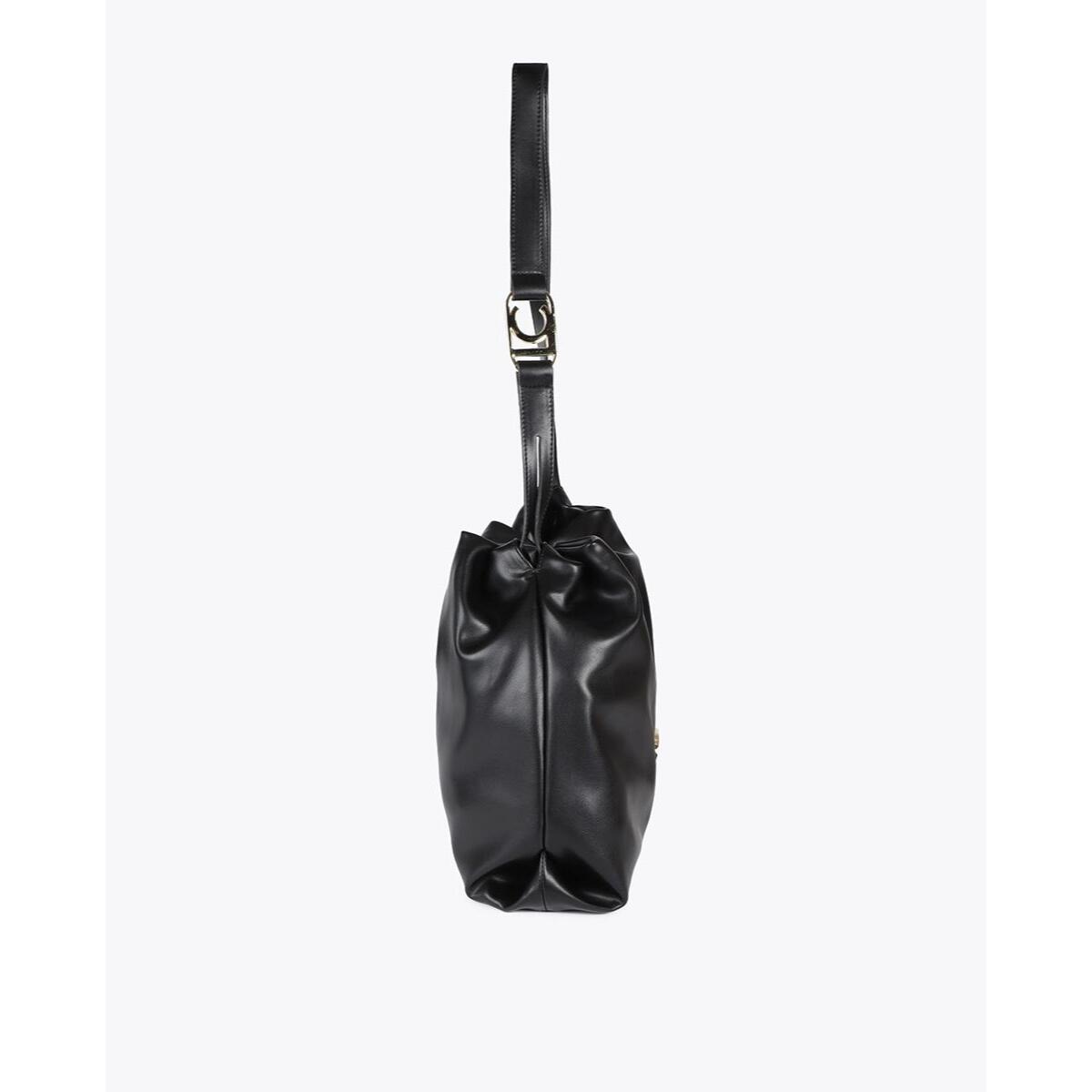 Borsa shopper effetto pelle con logo