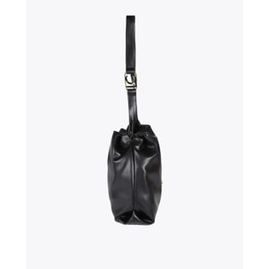 Borsa shopper effetto pelle con logo