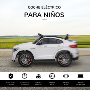 Coche Eléctrico con Mando a Distancia Música y Luces Blanco