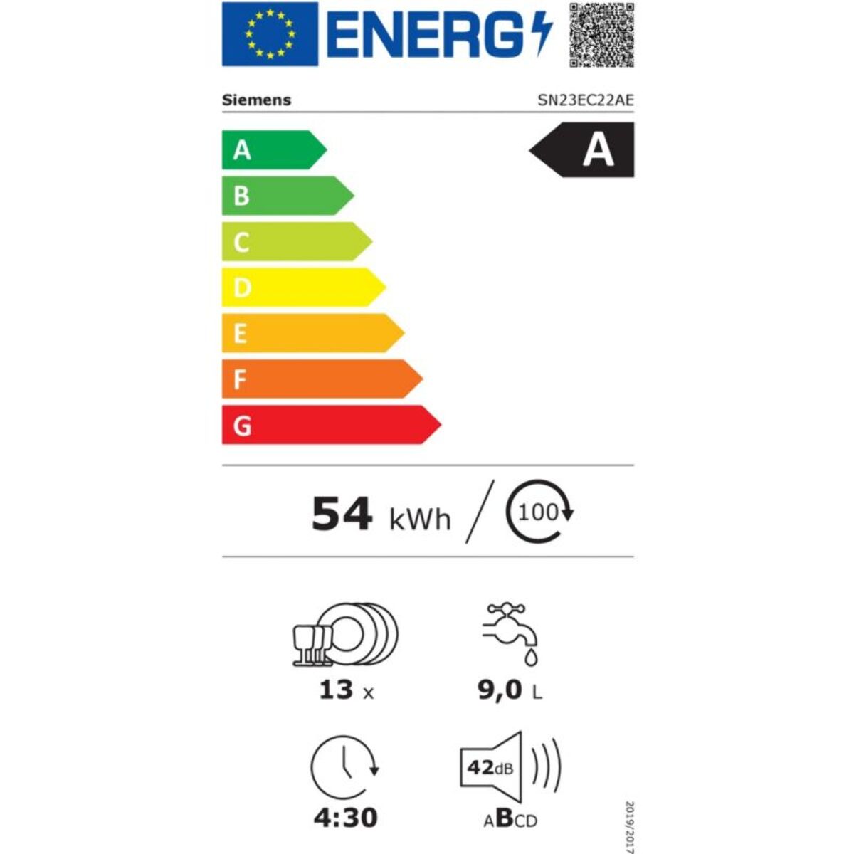 Lave vaisselle 60 cm SIEMENS SN23EC22AE, varioSpeed Plus, Acier brossé noir