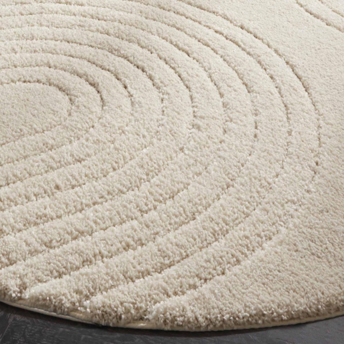 Tapis rond motif rond, forme ronde, structure relief, FERGUS, tissé