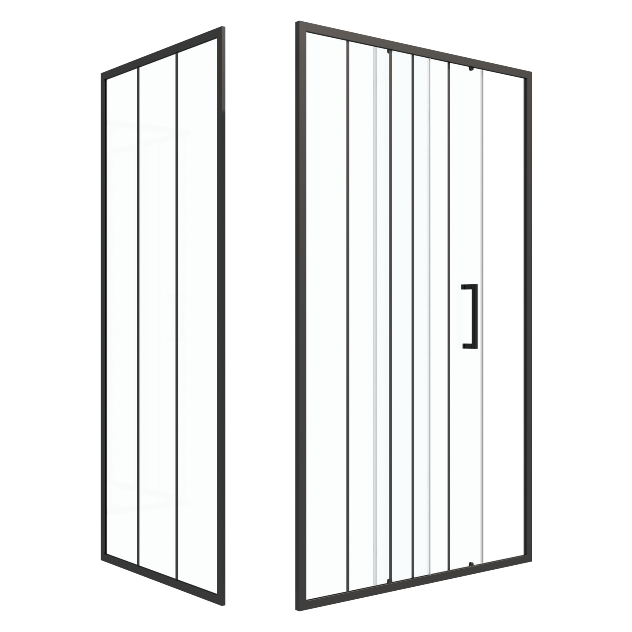 Porte de douche serigraphiee - 120x200cm + Paroi retour - 90x200 cm - PORTE COULISSANTE