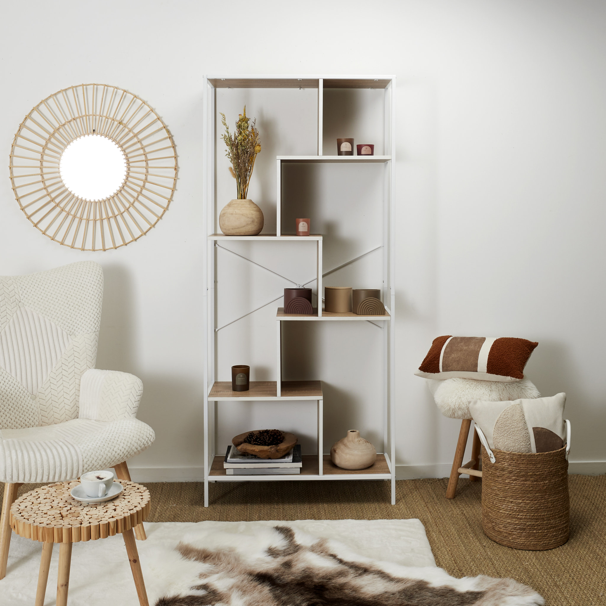 Etagere Edison Blanc 80x30x180cm