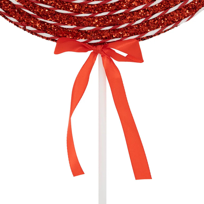 Sujet sucette polystyrène D.30cmxH.60cm rouge