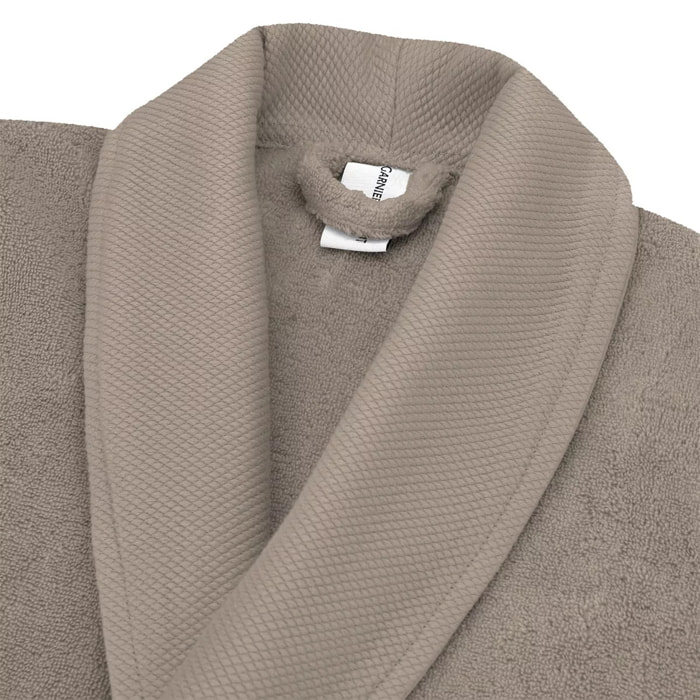 Peignoir pur coton 420 g/m² uni beige Elea chataignes