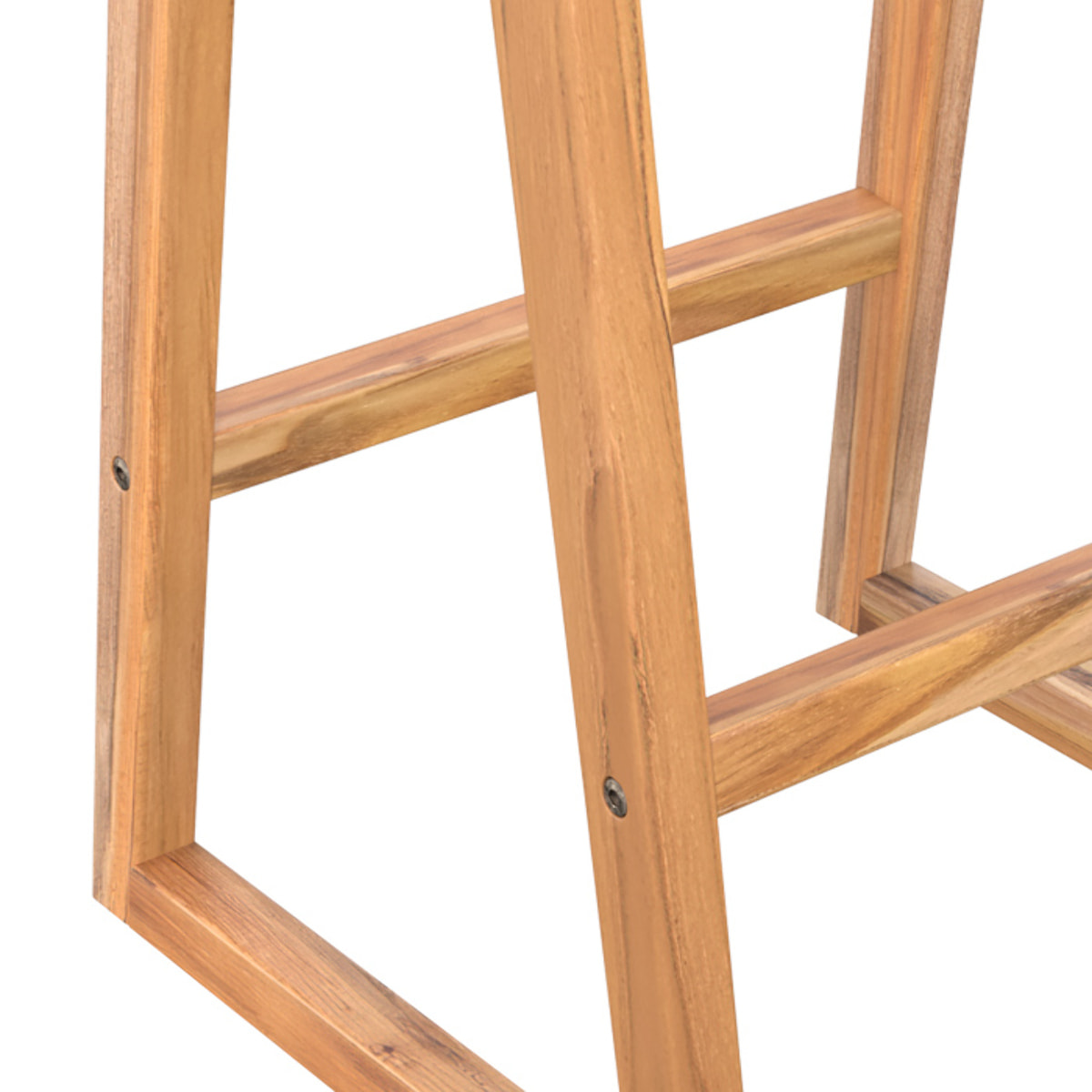 Tabouret pour îlot central 67 cm en teck et cuir tressé marron - Yuma