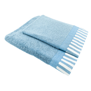 Set Spugna AMALFI 2 Pezzi: Viso+Ospite - Avio - 450 gr/m² - Puro Cotone