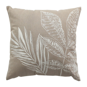 Coussin carré motif nature épuré - Naturel