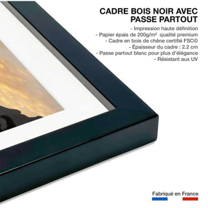 Affiche paysage baie d' halong Affiche sous cadre noir