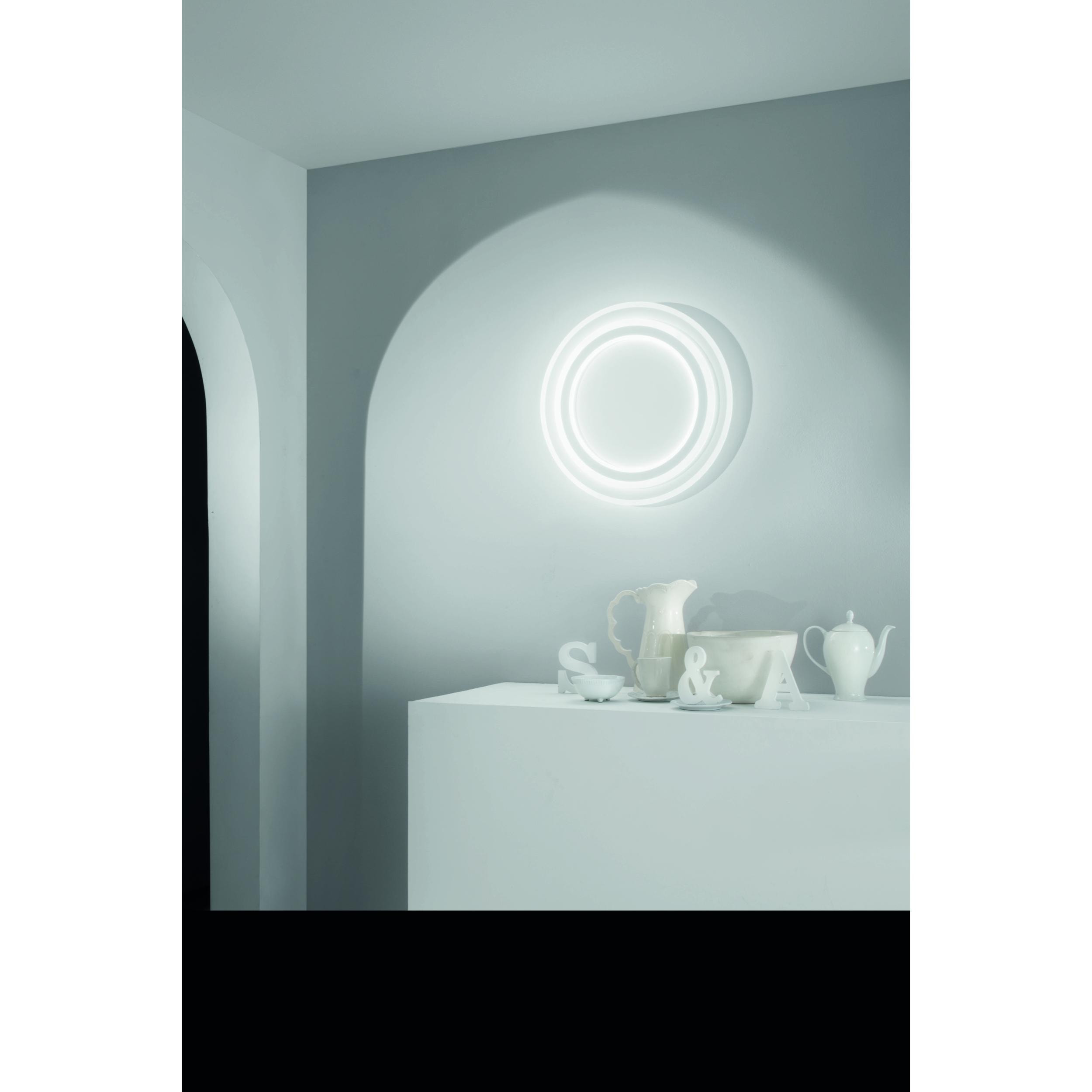 Plafoniera LED LIFE in metallo e acrilico bianco con funzione CCT 60 cm.